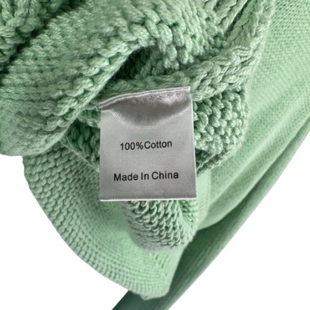 Tuckernuck NEW Mint Chip Aiden Chunky Knit Long Sleeve Crewneck Sweater Size L - Picture 7 of 8